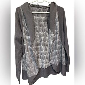 Prana Graceful Moonrock Hooded Open Front Cardigan Jacket